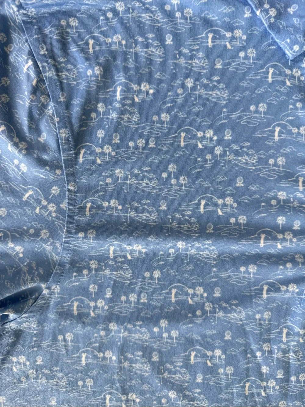 J. Crew Light Blue Tropical Print Performance Polo